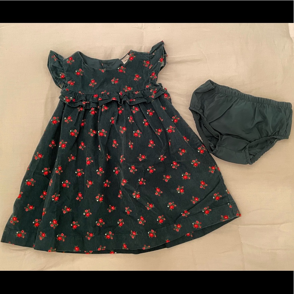 NWOT Carter’s floral corduroy dress size 9m - perfect for the holidays!